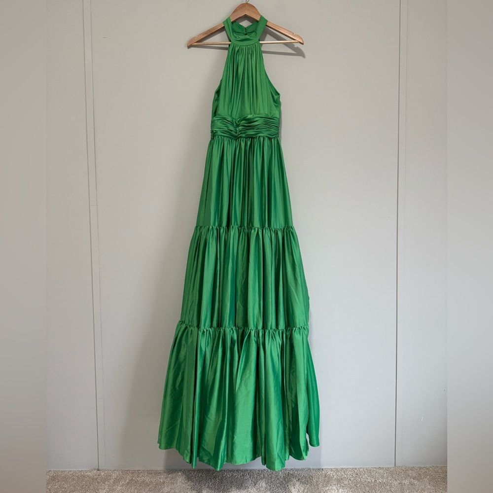 Mac Duggal Ruffle Tier Halter Maxi Dress - Picture 2 of 8